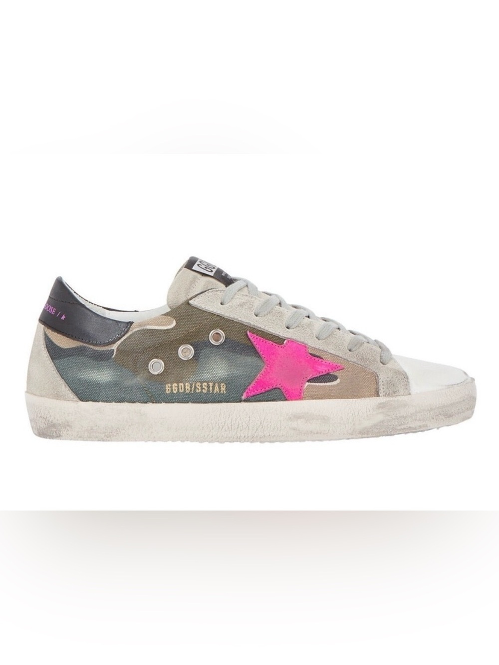 Golden Goose Superstar Fucsia star + Camouflage style Size 38 EUC